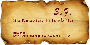 Stefanovics Filoméla névjegykártya